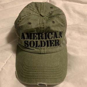 Toby Keith American Solider distressed baseball cap hat olive green